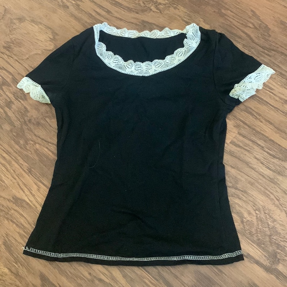 Black Lace Y2k Shirt